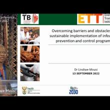 Embedded thumbnail for Overcoming barriers and obstacles to sustainable implementation of IPC program, Lindiwe Mvusi